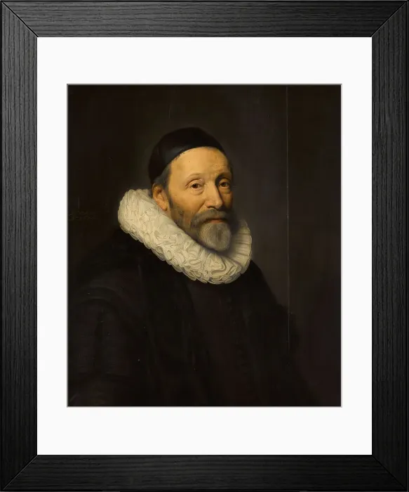 Framed Print : Portrait of Johannes Wtenbogaert (1557-1644), 1632. Creator: Workshop of Michiel Jansz van Mierevelt Framed Print : Portrait of Johannes Wtenbogaert (1557-1644), 1632. Creator: Workshop of Michiel Jansz van Mierevelt