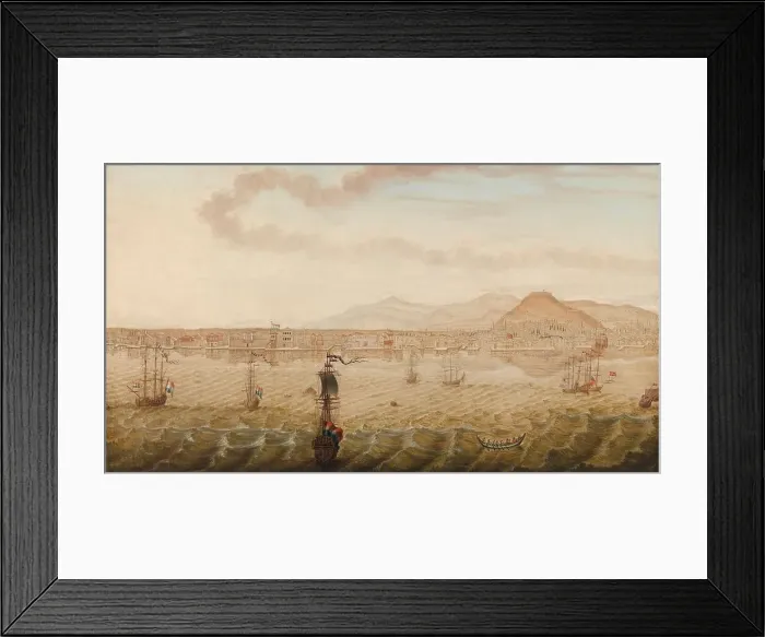 Framed Print : View of Smyrna (Izmir), 1779. Creator: N. Knop Framed Print : View of Smyrna (Izmir), 1779. Creator: N. Knop