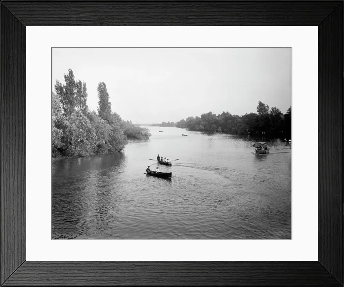 Framed Print : Boating on lagoon, Jackson Park, Chicago, Ill. between 1900 and 1910. Creator: Unknown Framed Print : Boating on lagoon, Jackson Park, Chicago, Ill. between 1900 and 1910. Creator: Unknown