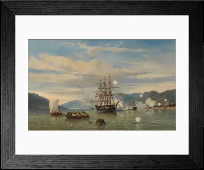 Framed Print : HMS Steam-Powered Battleship Medusa Opening the Shimonoseki Straits, 1864. Creator: Jacob Eduard van Heemskerck van Beest Framed Print : HMS Steam-Powered Battleship Medusa Opening the Shimonoseki Straits, 1864. Creator: Jacob Eduard van Heemskerck van Beest