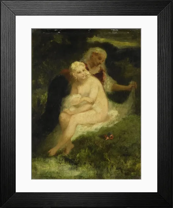Framed Print : After the Bath, 1860-1876. Creator: Narcisse Virgile Diaz de la Pena Framed Print : After the Bath, 1860-1876. Creator: Narcisse Virgile Diaz de la Pena