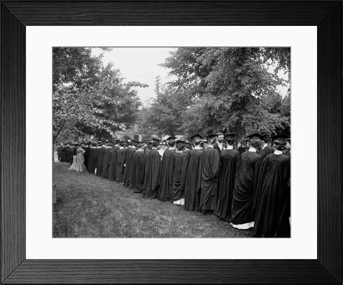 Framed Print : Commencement day, senior parade, University of Michigan, between 1900 and 1910. Creator: Unknown Framed Print : Commencement day, senior parade, University of Michigan, between 1900 and 1910. Creator: Unknown