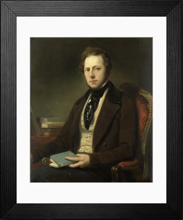 Framed Print : Portrait of a Man, perhaps Petrus Augustus de Genestet (1829-1861), 1830-1860. Creator: Nicolaas Pieneman Framed Print : Portrait of a Man, perhaps Petrus Augustus de Genestet (1829-1861), 1830-1860. Creator: Nicolaas Pieneman