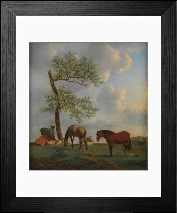 Framed Print : Pasture with Horses and Cattle, 1660. Creator: Adriaen van de Velde Framed Print : Pasture with Horses and Cattle, 1660. Creator: Adriaen van de Velde