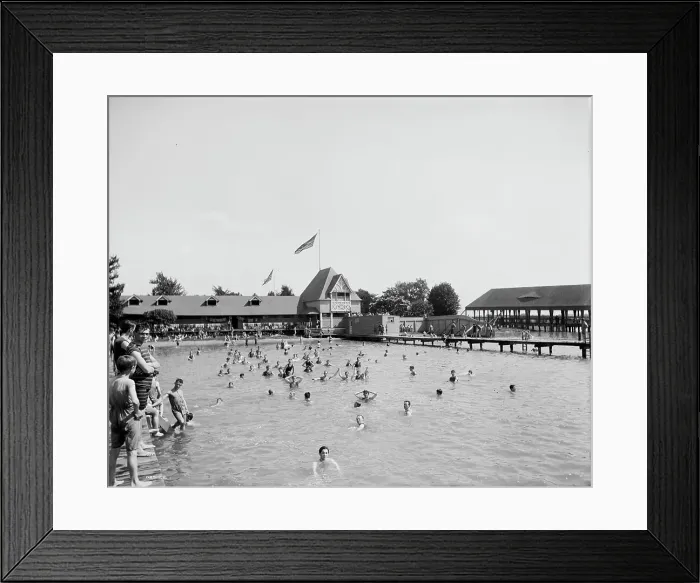 Framed Print : Swimming pool, Belle Isle Park, Detroit, Mich. between 1900 and 1910. Creator: Unknown Framed Print : Swimming pool, Belle Isle Park, Detroit, Mich. between 1900 and 1910. Creator: Unknown