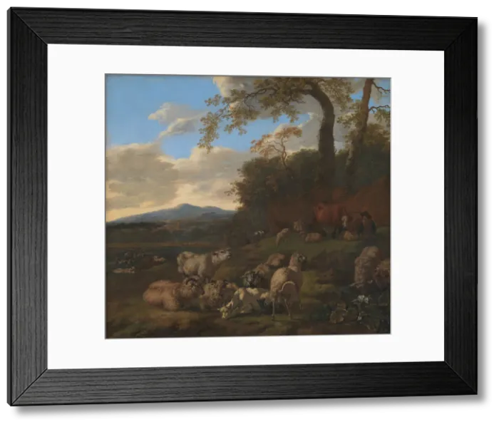 Framed Print : The Flock of Sheep, 1661. Creator: Jacob van der Does the Elder Framed Print : The Flock of Sheep, 1661. Creator: Jacob van der Does the Elder