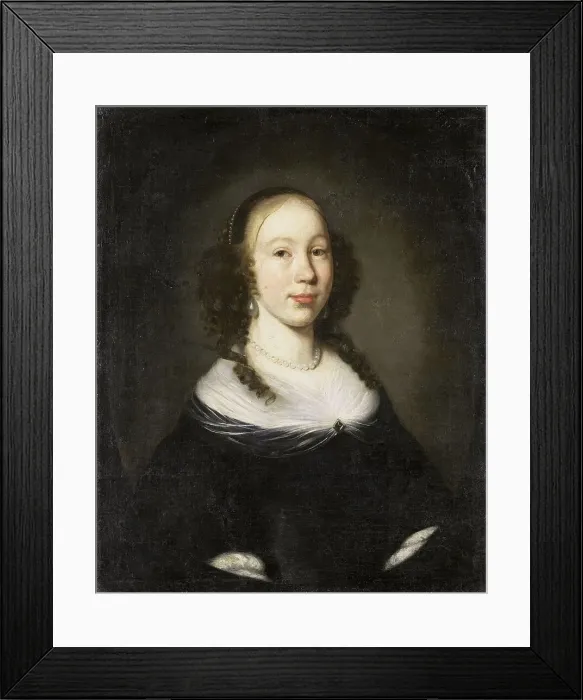 Framed Print : Portrait of a young Woman, 1665. Creator: Nicolaes Maes Framed Print : Portrait of a young Woman, 1665. Creator: Nicolaes Maes