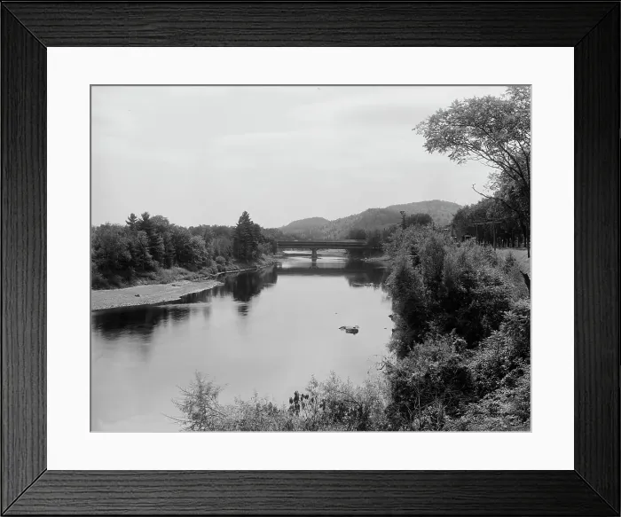 Framed Print : Pemigwasset [sic] River and Holderness bridge, Plymouth, N.H. between 1900 and 1910. Creator: Unknown