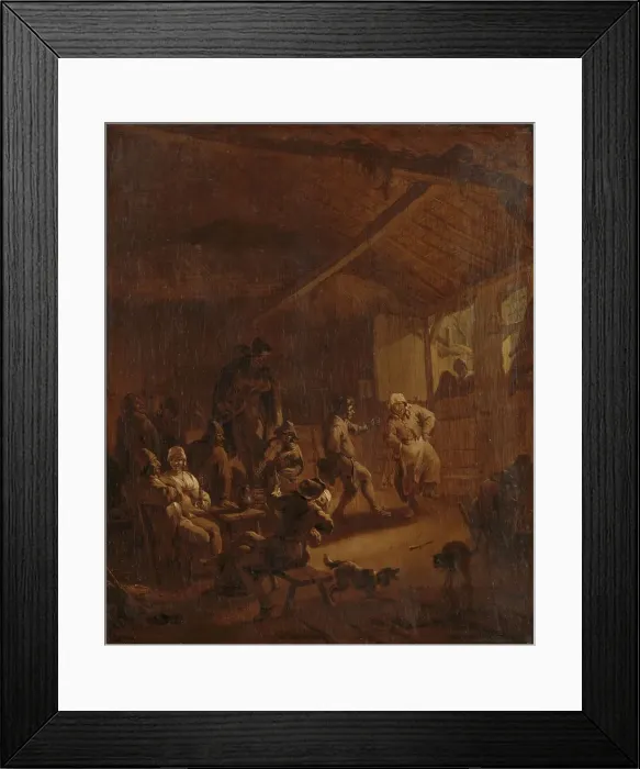 Framed Print : Peasants Dancing in a Barn, 1655-1683. Creator: Nicolaes Berchem Framed Print : Peasants Dancing in a Barn, 1655-1683. Creator: Nicolaes Berchem