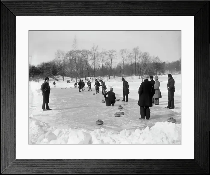 Framed Print : Curling in Central Park, New York, between 1900 and 1906. Creator: Unknown Framed Print : Curling in Central Park, New York, between 1900 and 1906. Creator: Unknown