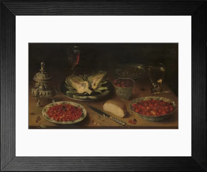 Framed Print : Still Life with Artichoke, Fruit in Kraak Porcelain Ware, a Salt Cellar / Pepper Castor, c.1605-c.1615 Creator: Osias Beert the Elder Framed Print : Still Life with Artichoke, Fruit in Kraak Porcelain Ware, a Salt Cellar / Pepper Castor, c.1605-c.1615 Creator: Osias Beert the Elder