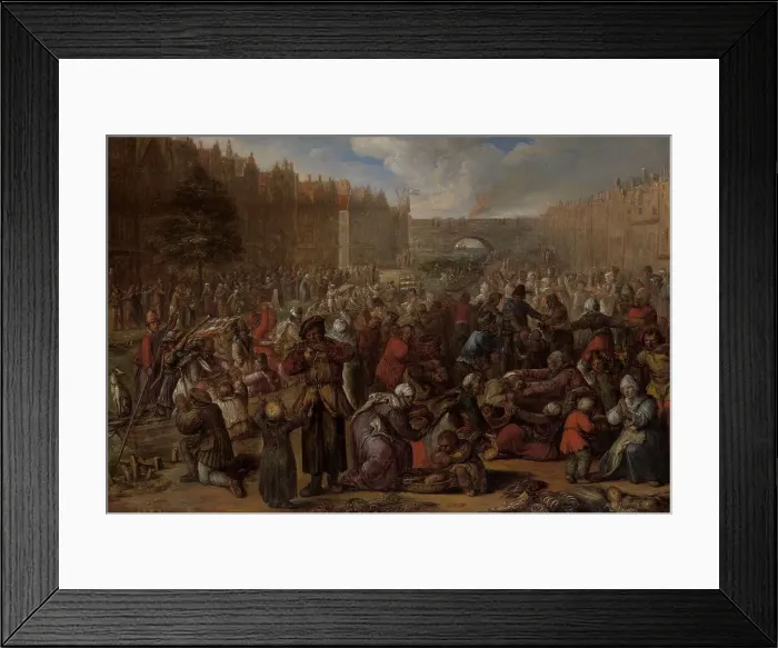 Framed Print : The Famished People after the Relief of the Siege of Leiden, 1574-1629. Creator: Otto Van Veen Framed Print : The Famished People after the Relief of the Siege of Leiden, 1574-1629. Creator: Otto Van Veen