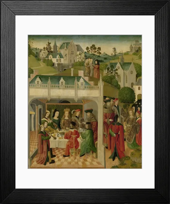 Framed Print : Wedding Feast of Saint Elizabeth of Hungary and Louis of Thuringia in the Wartburg, inner left wing Creator: Master of the St Elizabeth Panels Framed Print : Wedding Feast of Saint Elizabeth of Hungary and Louis of Thuringia in the Wartburg, inner left wing Creator: Master of the St Elizabeth Panels