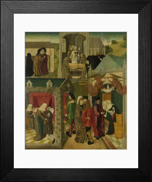 Framed Print : Saint Elizabeth of Hungary Tending the Sick in Marburg, Death of St Elizabeth, inner right wing of a Creator: Master of the St Elizabeth Panels Framed Print : Saint Elizabeth of Hungary Tending the Sick in Marburg, Death of St Elizabeth, inner right wing of a Creator: Master of the St Elizabeth Panels