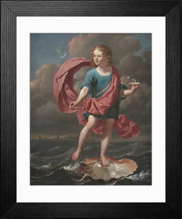 Framed Print : Boy Blowing Soap Bubbles. Allegory on the Transitoriness and the Brevity of Life, 1663. Creator: Karel Du Jardin Framed Print : Boy Blowing Soap Bubbles. Allegory on the Transitoriness and the Brevity of Life, 1663. Creator: Karel Du Jardin