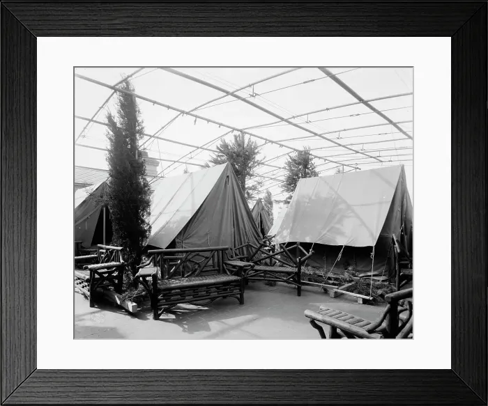 Framed Print : Tents on roof, Bellevue-Stratford, Philadelphia, Pa. c1907. Creator: Unknown Framed Print : Tents on roof, Bellevue-Stratford, Philadelphia, Pa. c1907. Creator: Unknown