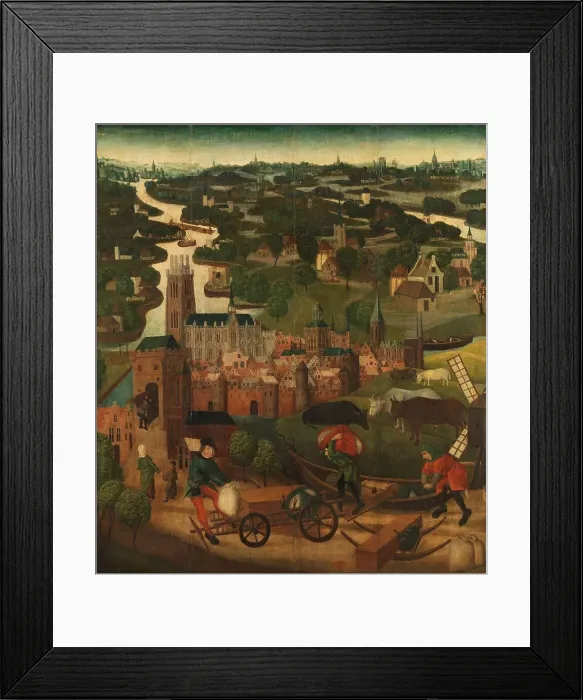 Framed Print : The Saint Elizabeth's Day Flood, c.1490-c.1495. Creator: Master of the St Elizabeth Panels Framed Print : The Saint Elizabeth's Day Flood, c.1490-c.1495. Creator: Master of the St Elizabeth Panels