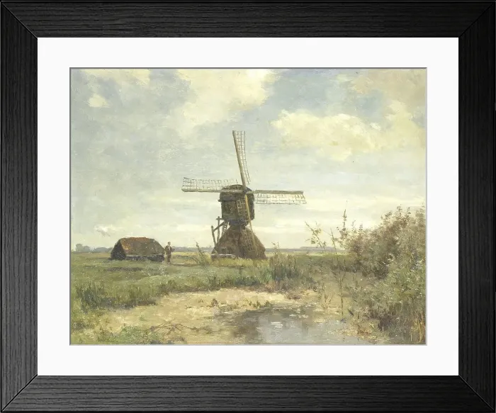 Framed Print : Sunny Day, a Windmill on a Waterway, c.1860-c.1903. Creator: Paul Joseph Constantin Gabriel Framed Print : Sunny Day, a Windmill on a Waterway, c.1860-c.1903. Creator: Paul Joseph Constantin Gabriel