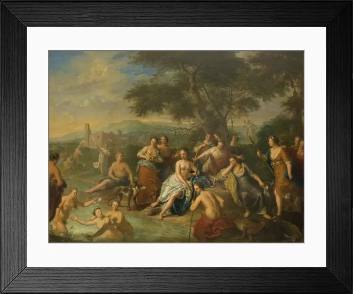 Framed Print : Diana and her Nymphs, 1663-1733. Creator: Gerard Hoet Framed Print : Diana and her Nymphs, 1663-1733. Creator: Gerard Hoet