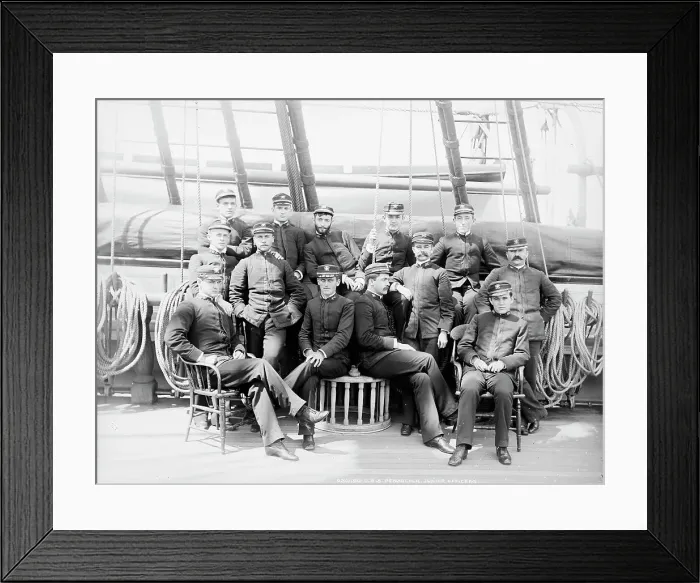 Framed Print : U.S.S. Pensacola, junior officers, between 1890 and 1901. Creator: Edward H Hart Framed Print : U.S.S. Pensacola, junior officers, between 1890 and 1901. Creator: Edward H Hart