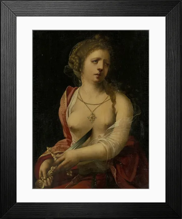 Framed Print : Suicide of Lucretia, 1500-1525. Creator: Master with the Parrot Framed Print : Suicide of Lucretia, 1500-1525. Creator: Master with the Parrot