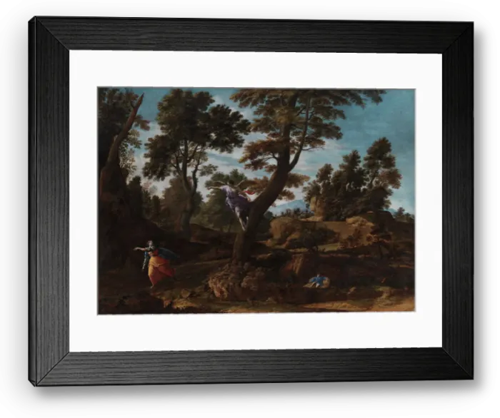 Framed Print : Landscape with the Angel Appearing to Hagar and Leading her to the Well (Genesis 21: 17-19), 1664. Creator: Francesco Cozza Framed Print : Landscape with the Angel Appearing to Hagar and Leading her to the Well (Genesis 21: 17-19), 1664. Creator: Francesco Cozza