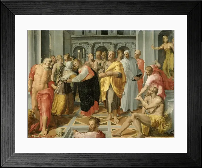 Framed Print : Visitation (Meeting of Mary and Elizabeth in the Presence of Saints Joseph and Jerome), 1550-1600. Creator: Pellegrino Tibaldi (circle of) Framed Print : Visitation (Meeting of Mary and Elizabeth in the Presence of Saints Joseph and Jerome), 1550-1600. Creator: Pellegrino Tibaldi (circle of)