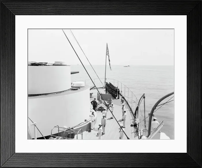 Framed Print : U.S.S. Kentucky, inspection on quarter deck, 1900 or 1901. Creator: Edward H Hart Framed Print : U.S.S. Kentucky, inspection on quarter deck, 1900 or 1901. Creator: Edward H Hart