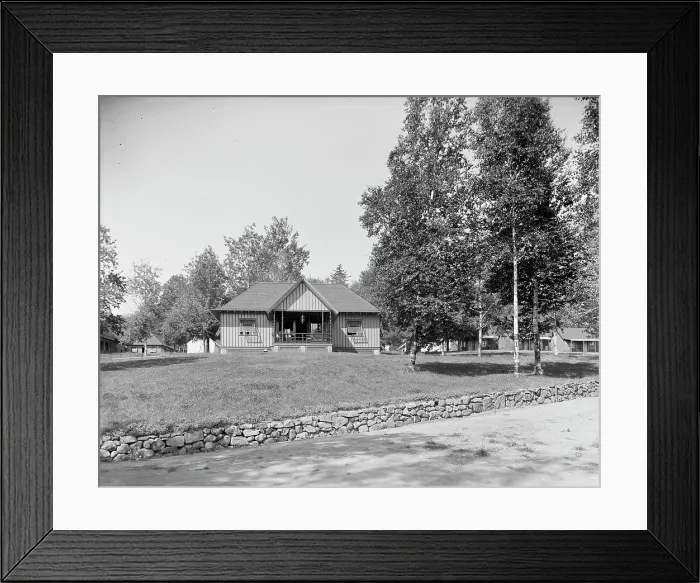 Framed Print : Raquette Lake, cottage at the Antlers (Spruces), Adirondack Mts. N.Y. between 1900 and 1905. Creator: Unknown Framed Print : Raquette Lake, cottage at the Antlers (Spruces), Adirondack Mts. N.Y. between 1900 and 1905. Creator: Unknown