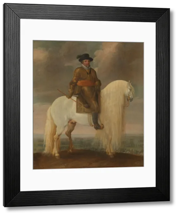 Framed Print : Prince Maurits Astride the White Warhorse Presented to him after his Victory at Nieuwpoort, c.1633-c Creator: Pauwels van Hillegaert I Framed Print : Prince Maurits Astride the White Warhorse Presented to him after his Victory at Nieuwpoort, c.1633-c Creator: Pauwels van Hillegaert I