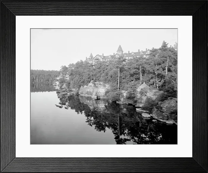 Framed Print : The Wildmere House from the lake, Lake Minnewaska, N.Y. between 1900 and 1905. Creator: Unknown Framed Print : The Wildmere House from the lake, Lake Minnewaska, N.Y. between 1900 and 1905. Creator: Unknown