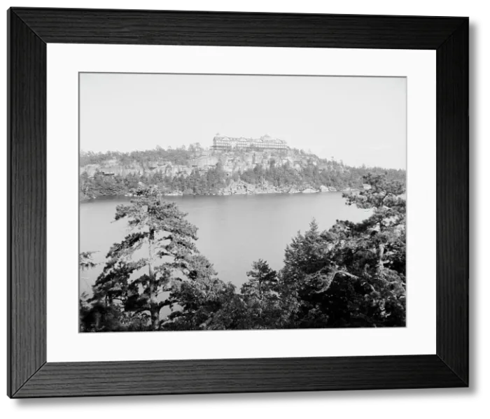 Framed Print : Cliff House from across the lake, Lake Minnewaska, N.Y. between 1900 and 1905. Creator: Unknown Framed Print : Cliff House from across the lake, Lake Minnewaska, N.Y. between 1900 and 1905. Creator: Unknown