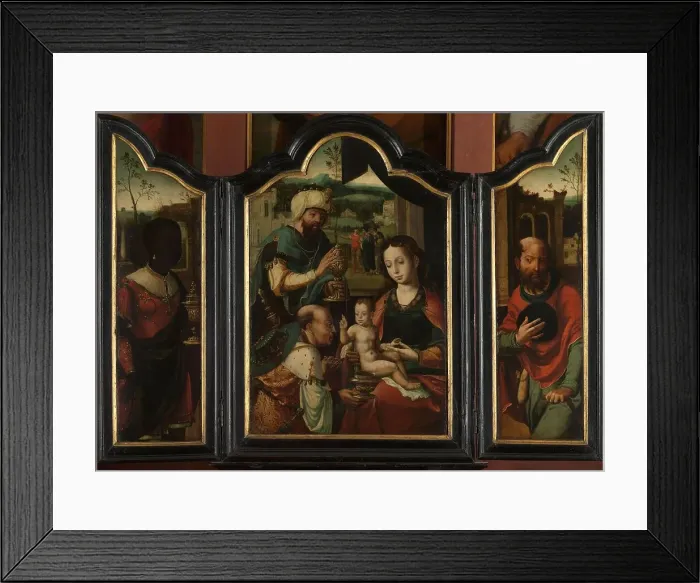 Framed Print : Triptych with the Adoration of the Magi, 1520-1550. Creator: Workshop of Pieter Coecke van Aelst Framed Print : Triptych with the Adoration of the Magi, 1520-1550. Creator: Workshop of Pieter Coecke van Aelst