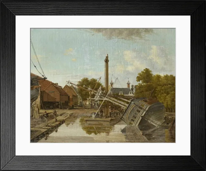 Framed Print : The Shipyard St Jago'on Bickers Eiland, Amsterdam, 1823. Creator: Pieter Godfried Bertichen Framed Print : The Shipyard St Jago'on Bickers Eiland, Amsterdam, 1823. Creator: Pieter Godfried Bertichen