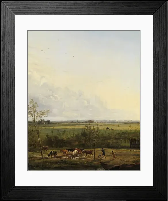 Framed Print : Distant View of the Meadows at s-Graveland, 1817. Creator: Pieter Gerardus van Os Framed Print : Distant View of the Meadows at s-Graveland, 1817. Creator: Pieter Gerardus van Os