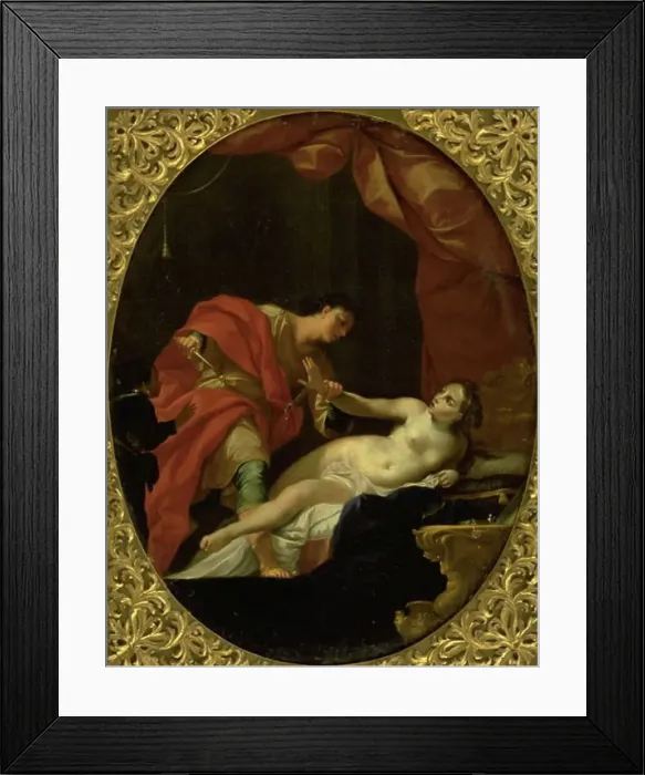 Framed Print : Tarquin Threatening Lucretia, 1669-1719. Creator: Giovan Gioseffo Dal Sole Framed Print : Tarquin Threatening Lucretia, 1669-1719. Creator: Giovan Gioseffo Dal Sole