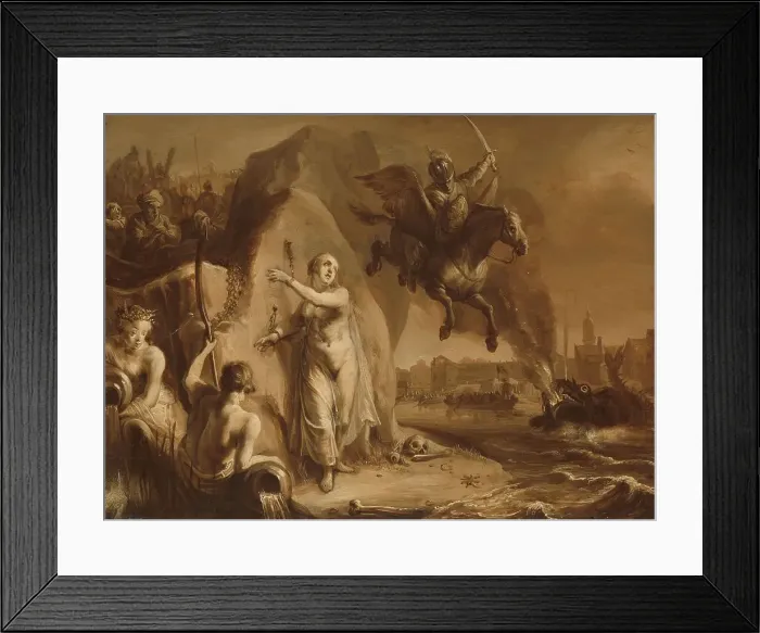 Framed Print : Perseus and Andromeda. Allegory of the liberation of the Netherlands by Prince Frederik Hendrik, 164 Creator: Pieter Symonsz Potter Framed Print : Perseus and Andromeda. Allegory of the liberation of the Netherlands by Prince Frederik Hendrik, 164 Creator: Pieter Symonsz Potter