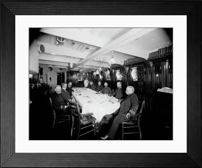 Framed Print : U.S.S. Oregon ward room mess, between 1896 and 1901. Creator: Edward H Hart Framed Print : U.S.S. Oregon ward room mess, between 1896 and 1901. Creator: Edward H Hart