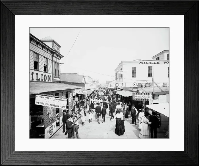 Framed Print : The Bowery, looking east, Rockaway, N.Y. between 1900 and 1910. Creator: Unknown Framed Print : The Bowery, looking east, Rockaway, N.Y. between 1900 and 1910. Creator: Unknown