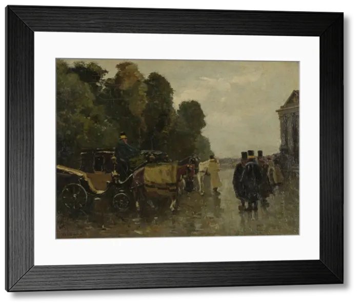 Framed Print : Carriages and Waiting Coachmen, c.1890-c.1894. Creator: Willem de Zwart Framed Print : Carriages and Waiting Coachmen, c.1890-c.1894. Creator: Willem de Zwart