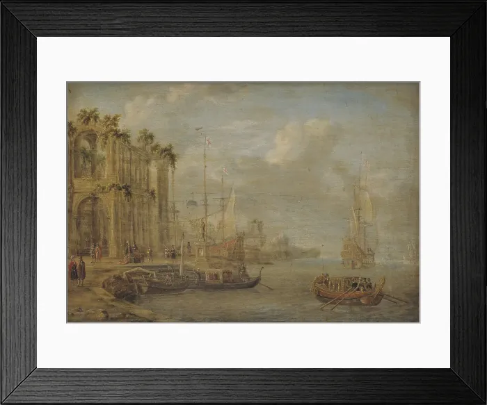 Framed Print : Harbour Scene with Antique Ruins, 1671. Creator: Jacobus Storck Framed Print : Harbour Scene with Antique Ruins, 1671. Creator: Jacobus Storck