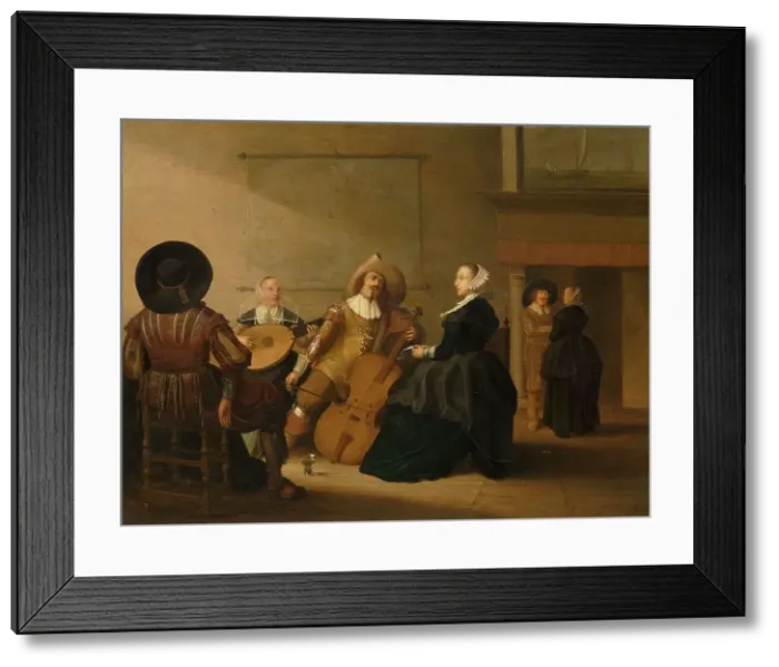 Framed Print : A Musical Company in an Interior, 1630. Creator: Pieter Symonsz Potter Framed Print : A Musical Company in an Interior, 1630. Creator: Pieter Symonsz Potter