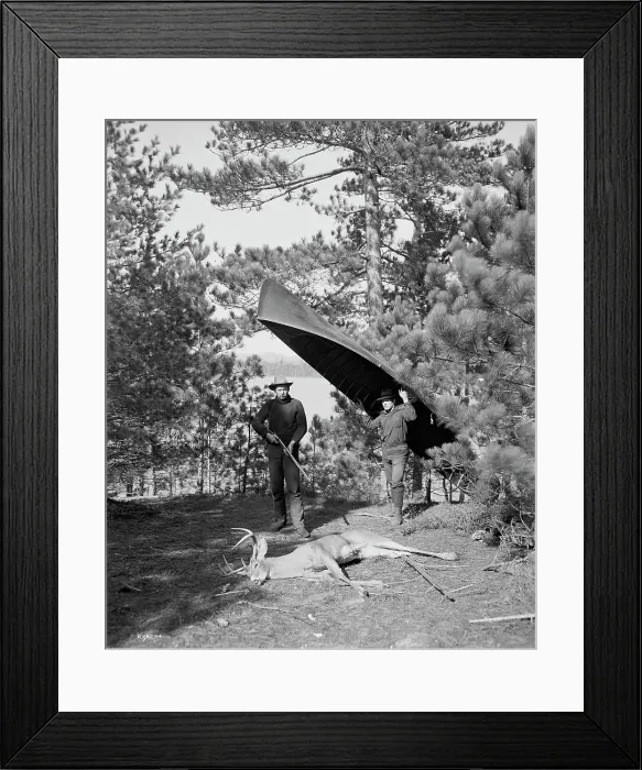 Framed Print : Hunting in the Adirondacks, New York, between 1900 and 1910. Creator: Unknown Framed Print : Hunting in the Adirondacks, New York, between 1900 and 1910. Creator: Unknown