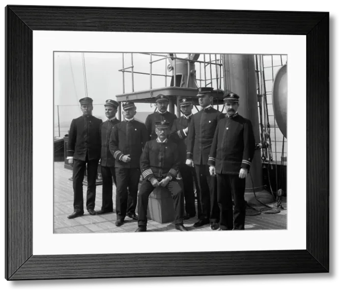 Framed Print : U.S.S. Raleigh, Capt. Coghlan and officers, (1898?). Creator: Edward H Hart Framed Print : U.S.S. Raleigh, Capt. Coghlan and officers, (1898?). Creator: Edward H Hart