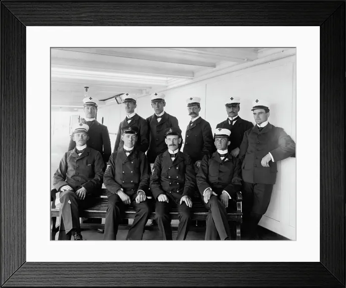 Framed Print : U.S.S. Solace apothecaries and nurses, 1898. Creator: Edward H Hart Framed Print : U.S.S. Solace apothecaries and nurses, 1898. Creator: Edward H Hart