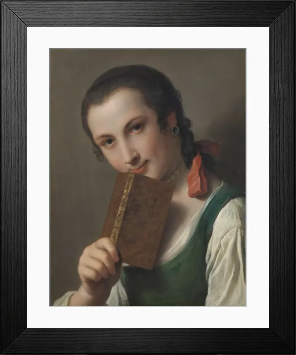 Framed Print : A Young Woman with a Book, 1756-1762. Creator: Pietro Rotari Framed Print : A Young Woman with a Book, 1756-1762. Creator: Pietro Rotari