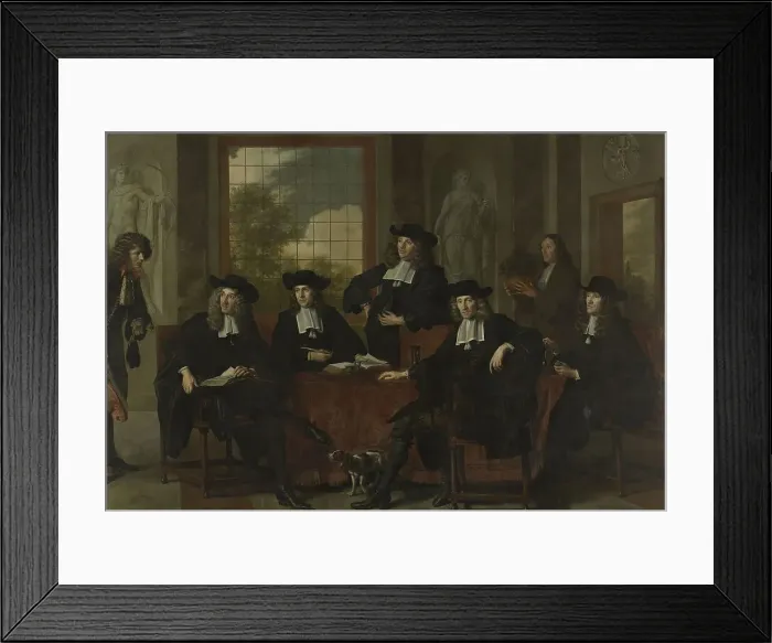 Framed Print : The Superintendents of the Collegium Medicum in Amsterdam, 1683, 1683. Creator: Adriaen Backer Framed Print : The Superintendents of the Collegium Medicum in Amsterdam, 1683, 1683. Creator: Adriaen Backer