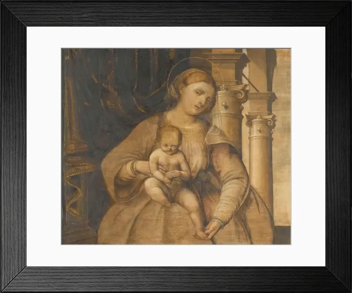 Framed Print : Virgin and Child, 1525-1550. Creator: Pordenone (circle of) Framed Print : Virgin and Child, 1525-1550. Creator: Pordenone (circle of)