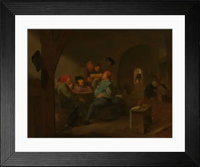 Framed Print : Drinking Bout in a Tavern, c.1700. Creator: Unknown Framed Print : Drinking Bout in a Tavern, c.1700. Creator: Unknown