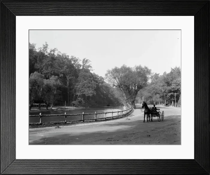 Framed Print : Wissahickon Creek and drive, Fairmount Park, Philadelphia, Pa. c1908. Creator: Unknown Framed Print : Wissahickon Creek and drive, Fairmount Park, Philadelphia, Pa. c1908. Creator: Unknown